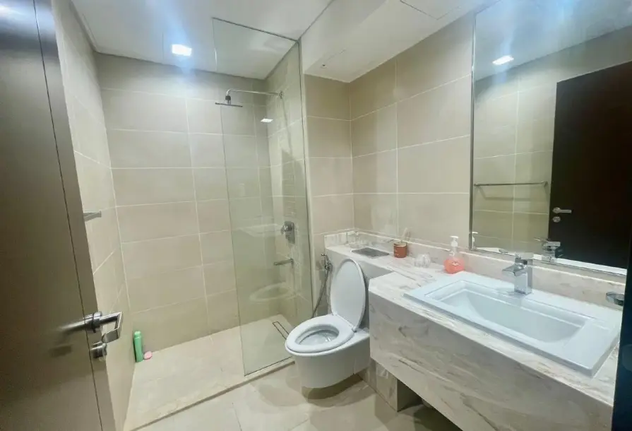 The Pearl | Furnished 1BR Chalet with Balcony & Beach Access-9